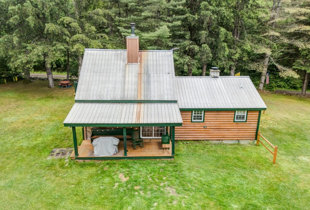 Aerial Drone Photography of off grid cabin by New York Real Estate Photography