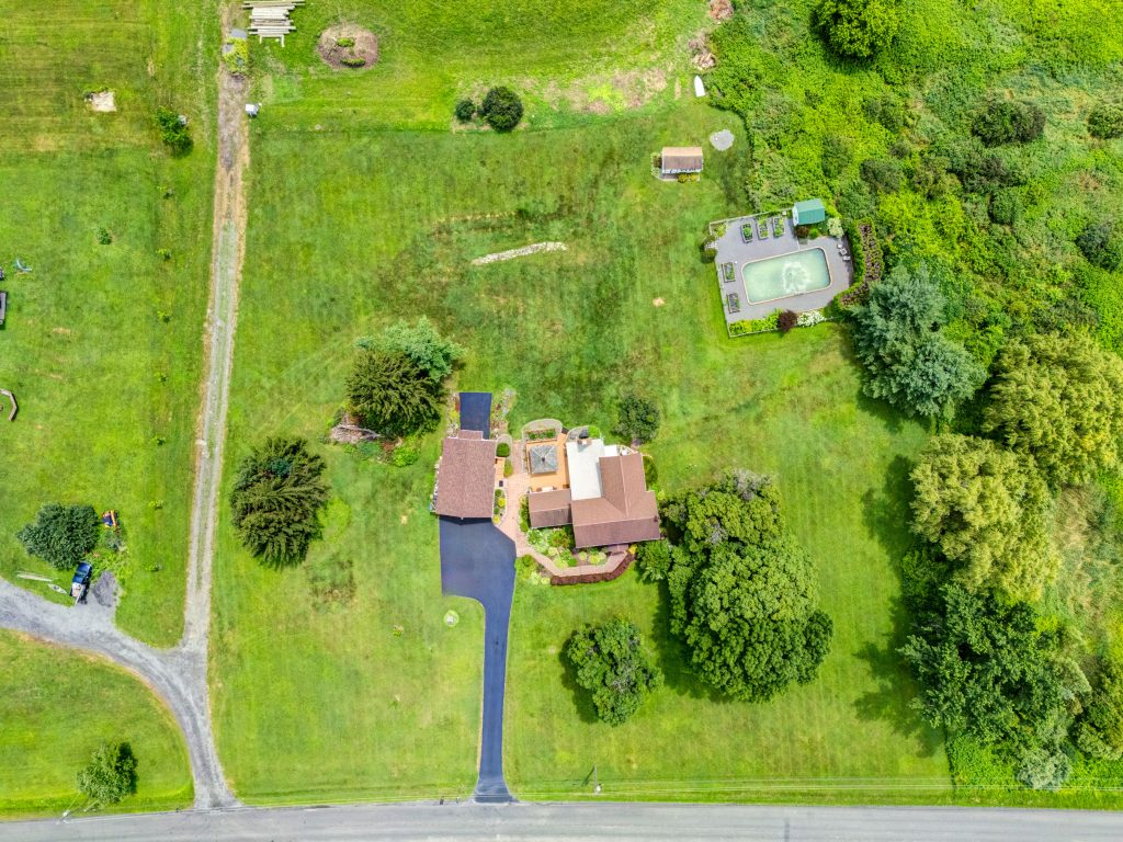 Aerial Drone Photography Real Estate with gardens by New York Real Estate Photography