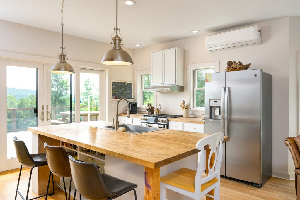 Real Estate Photograph of Custom Luxury Kitchen in Home Shot in Sidney Center NY by New York Real Estate Photography